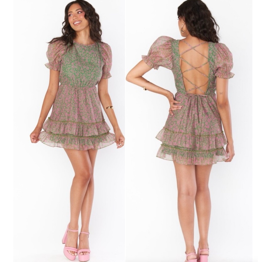 NEW SHOW ME YOUR MUMU Daiquiri Fairy Mini Dress Watermelon Floral Coquette Party